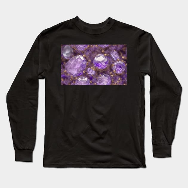 Seamless Amethyst Texture Long Sleeve T-Shirt by newdreamsss